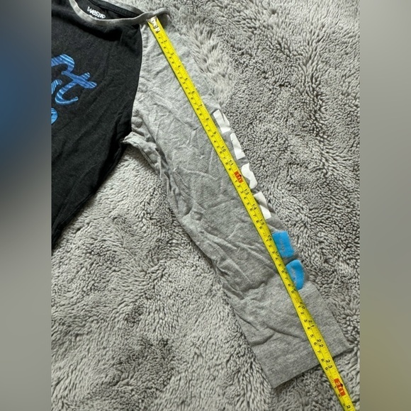 West 49 Youth Boy XL 3/4 Length Sleeve Grey White Blue Shirt Top - Picture 7 of 7